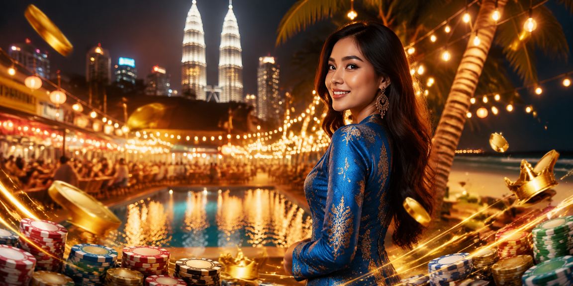Permainan loteri Malaysia di Kuala Lumpur dengan pengguna berbaju kurung