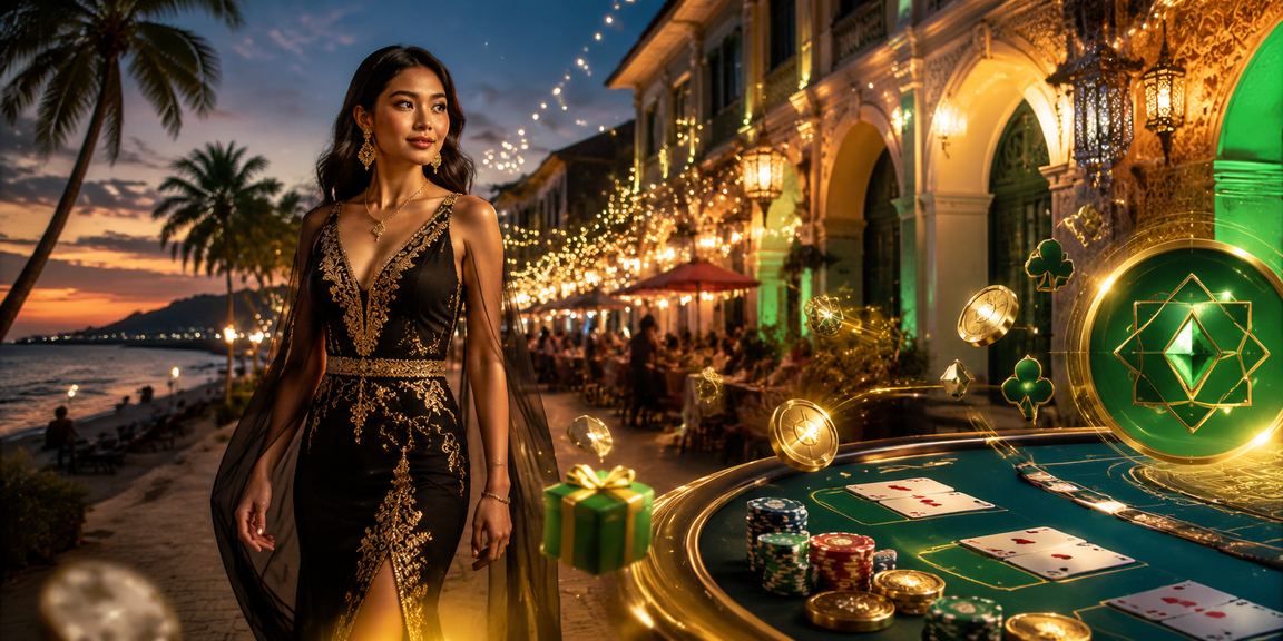Permainan baccarat semasa Hari Raya di Penang dengan pakaian tradisional